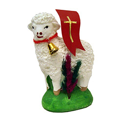 There is nothing quite more symbolic of a Polish Easter than the Easter lamb with palms and the banner with cross.  It's the symbol of the Risen Christ and his victory over death.  Our Easter lamb is made of plaster and hand painted and decorated.  A perf