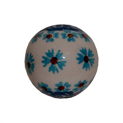 Polish Pottery 1.2" Bead. Hand made in Poland.