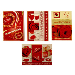 Set of 4 playful Valentine's Day postcards with Polish text. Surprise your favorite Valentine with a genuine Polish card.