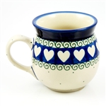 Polish Pottery 6 oz. Bubble Mug. Hand made in Poland and artist initialed.