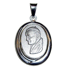 Beautiful Polish Sterling silver (.925) medallion of Pope John Paul II made in Krakow, Poland.  Engraveable on the back.