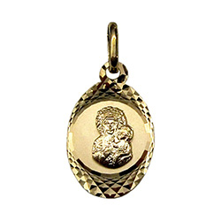 Beautiful Polish 14K gold medallion of Our Lady Of Czestochowa made in Poland.