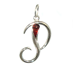 Approximately 1" tall - (2.5cm) size sterling silver and amber charm.  Classic Calla Lily shape.