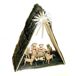 Straw Nativity Set - Szopka - 12" Tall