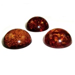 Approx .81" x .37" thick - 20mm x 10mm thick.  These are round domed amber cabochons.  Price is per piece.