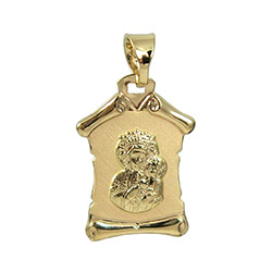 Beautiful Polish 14K gold medallion of Our Lady Of Czestochowa made in Poland.