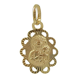 Beautiful Polish 14K gold medallion of Our Lady Of Czestochowa made in Poland.