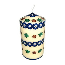 The original Boleslawiec candle, hand decorated in the unique stamping technique.  It matches perfectly the original stamp-decorated Boleslawiec ceramics.