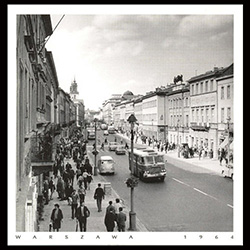 Nowy Swiat Street, 1964 Warsaw. Just as popular then as now, Nowy Swiat has always been a popular shopping district overflowing with pedestrian traffic. Historical Black and White Photo Postcard