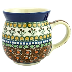 Polish Pottery 11 oz. Bubble Mug. Hand made in Poland. Pattern U79 designed by Teresa Liana.