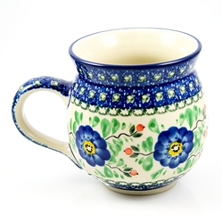 Polish Pottery 11 oz. Bubble Mug. Hand made in Poland. Pattern U440 designed by Ewa Tubaj.