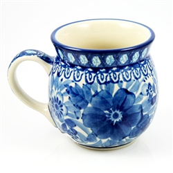 Polish Pottery 6 oz. Bubble Mug. Hand made in Poland. Pattern U214 designed by Irena Maczka.