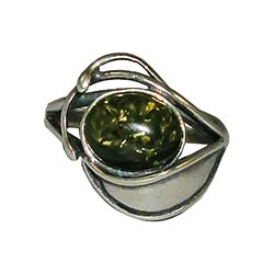 Honey colored amber when painted black on one side changes the color on the other side to appear green.