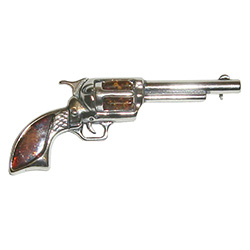 Amber And Silver Revolver Pin