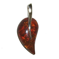 Honey Amber Leaf Pendant