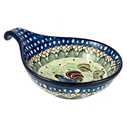 Polish Pottery 7" Condiment Dish. Hand made in Poland. Pattern U2664 designed by Monika Kuczynska.