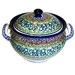 Polish Pottery 1.5 qt. Tureen. Hand made in Poland. Pattern U151 designed by Maryla Iwicka.