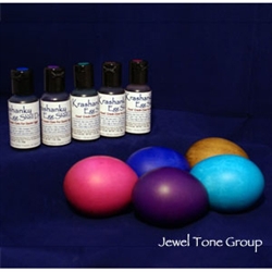 Set of 6 Edible Dyes in Jewel Colors including color Black, Purple, Magenta, Ocean, Cobalt Blue and Bronze .7 oz bottle, will mix 3 - 4 batches depending on desired color intensity. Ideal for dyeing eggs Easter Eggs that will be eaten or when working with