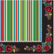 Polish Folk Art Dinner Napkins (package of 20) - "Lowicz Roses"'.  Three ply napkins with water based paints used in the printing process.
