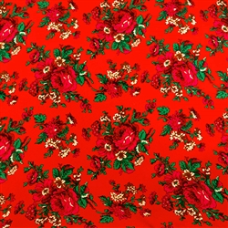 Traditional fabric for Polish costumes. This material features large flowers. To make a typical skirt will require approximately 3 yards of material. Price is per yard. 10% discount for a whole bolt (approx 50 yards). Fabric sales are final and non-return