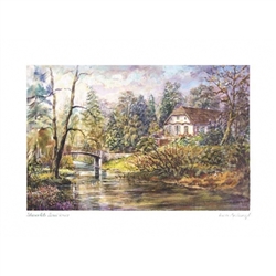 Beautiful print of a watercolor by Polish artist Wanda Maj-Adamczyk. The view of the house were Frederic Chopin was born from the back side.  Includes an envelope for mailing.  Packaged in clear resealable polypropylene.