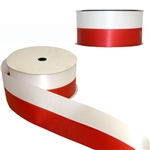 Red and white satin ribbon featuring the colors of the Polish flag.  Extra wide 2.5" - 7cm.  Perfect for gift wrapping, Polish heritage and genealogical displays, scrap booking, floral arrangements, patriotic displays, funeral arrangements, party decorati