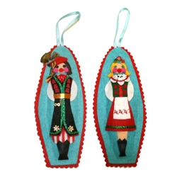 Hand made in Krakow by a real Polish babcia!  Made of felt and foil and all made by hand so no two are exactly alike. Our special keepsakes are sure to look splendorous nested in your favorite collector's tree for many seasons to come!