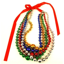 This colorful folk necklace can adjust to any neck size.