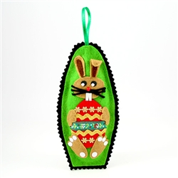 Polish Felt Ornament: Pisanka Rabbit