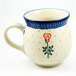 Polish Pottery 16 oz. Bubble Mug. Hand made in Poland and artist initialed.