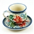 Polish Pottery 3 oz. Espresso Cup and Saucer. Hand made in Poland. Pattern U2472 designed by Maria Starzyk.