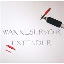 The Wax Reservoir Extender for the Electric Kistka -- Hot Wax Pen -- extends the wax reservoir approximately 5 times ... allowing a considerably longer writing time between wax refills. The Wax Reservoir Extender is ideal for use in wax resist arts