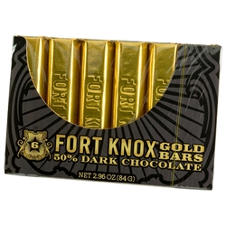 Box of 6 gold wrapped chocolate bars imported from Holland.  Cute conversation pieces and very tasty chocolate as well.