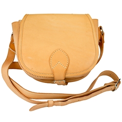 Hand made natural leather purse with shoulder strap hand made in Poland. Three compartments, one with a zipper.  Fine supple natural leather and high quality Polish craftsmanship.