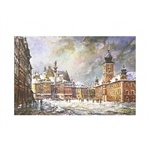 Beautiful print of a watercolor by Polish artist Micha&#322; Adamczyk. Looking to the north we see the famous Kolumna Zygmunta III Wazy (Sigismund's Column) on the left and the Royal Castle on the right.  Suitable for framing.  Includes an envelope for ma