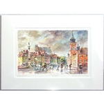 Beautiful print of a watercolor by Polish artist Wanda Maj-Adamczyk. Looking to the north we see the famous Kolumna Zygmunta III Wazy (Sigismund's Column) on the left and the Royal Castle on the right.  Suitable for framing.  Includes an envelope for mail