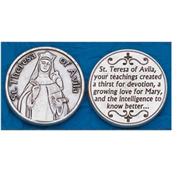 Saint Theresa of Avila Pocket Token (Coin). Great for your pocket or coin purse.