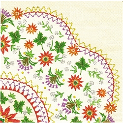 Polish Folk Art Luncheon Napkins (package of 20) - "Folk Embroidery". Three ply napkins with water based paints used in the printing process.