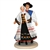 This traditional Goral couple from the Lower Beskid mountain region is completely hand made the old fashioned way with papier mache, dress materials and paints.  The doll is clothed in authentic regional folk costume as certified by the Polish Ministry of