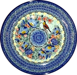 Polish Pottery 10.5" Dinner Plate. Hand made in Poland. Pattern U4392 designed by Teresa Liana.