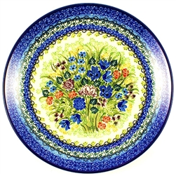 Polish Pottery 10.5" Dinner Plate. Hand made in Poland. Pattern U4556 designed by Teresa Liana.