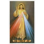 The Divine Mercy picture of Christ as shown on the front and the Chaplet of the Divine Mercy, from the diary of the Servant of God Sr. Faustina, on the reverse.