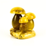 We are aware of only one artist in Poland making these delightful mushrooms from amber. Naturally shaped with pure raw Baltic amber.