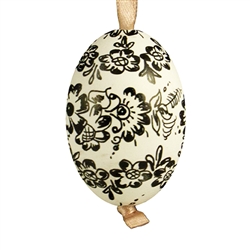 This beautifully designed chicken egg is hand painted. The painting is done in a traditional style from Opole. Ready to hang. Eggs are blown and can last for generations.