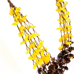 This beautiful amber necklace showcases a variety of amber shades. The beauty of this necklace will last a lifetime. Knotted between each bead.