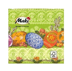 Beautiful cocktail napkins featuring Polish Easter pisanki.