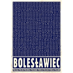 Polish poster designed by artist Ryszard Kaja to promote tourism to Poland. Boleslawiec is the city famous for traditional pottery.
It has now been turned into a post card size 4.75" x 6.75" - 12cm x 17cm.