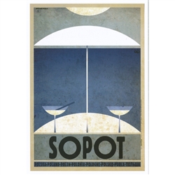 Polish poster designed by artist Ryszard Kaja to promote tourism to Poland.
It has now been turned into a post card size 4.75" x 6.75" - 12cm x 17cm.