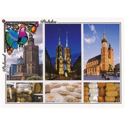 Polish full color glossy post cards are perfect for those school heritage projects. Scenes from around Poland including:
Warsaw - Warszawa
Wroclaw - Wroclaw
Cracow - Krakow
A Pickled Cucumber - Ogorki Kiszone
Russian Pirozhki - Pierogi Ruskie