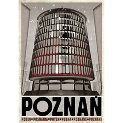 Poznan, Polish Poster designed by artist Ryszard Kaja to promote tourism to Poland.
It has now been turned into a post card size 4.75" x 6.75" - 12cm x 17cm.